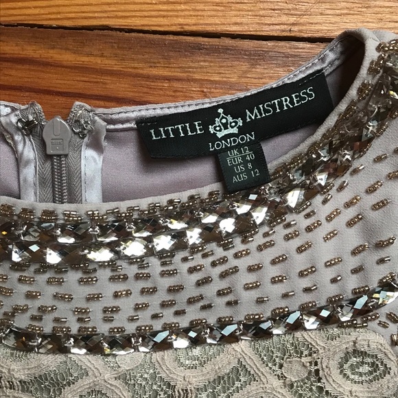 Little Mistress London Peach Beaded Dress, NWOT, S - Picture 4 of 15